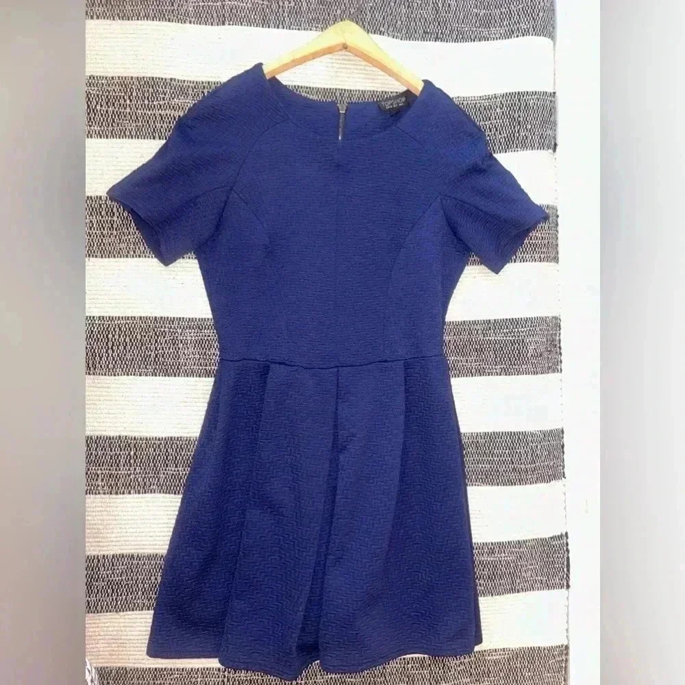 Topshop Navy Blue Dress Above Knee‎ Size 2